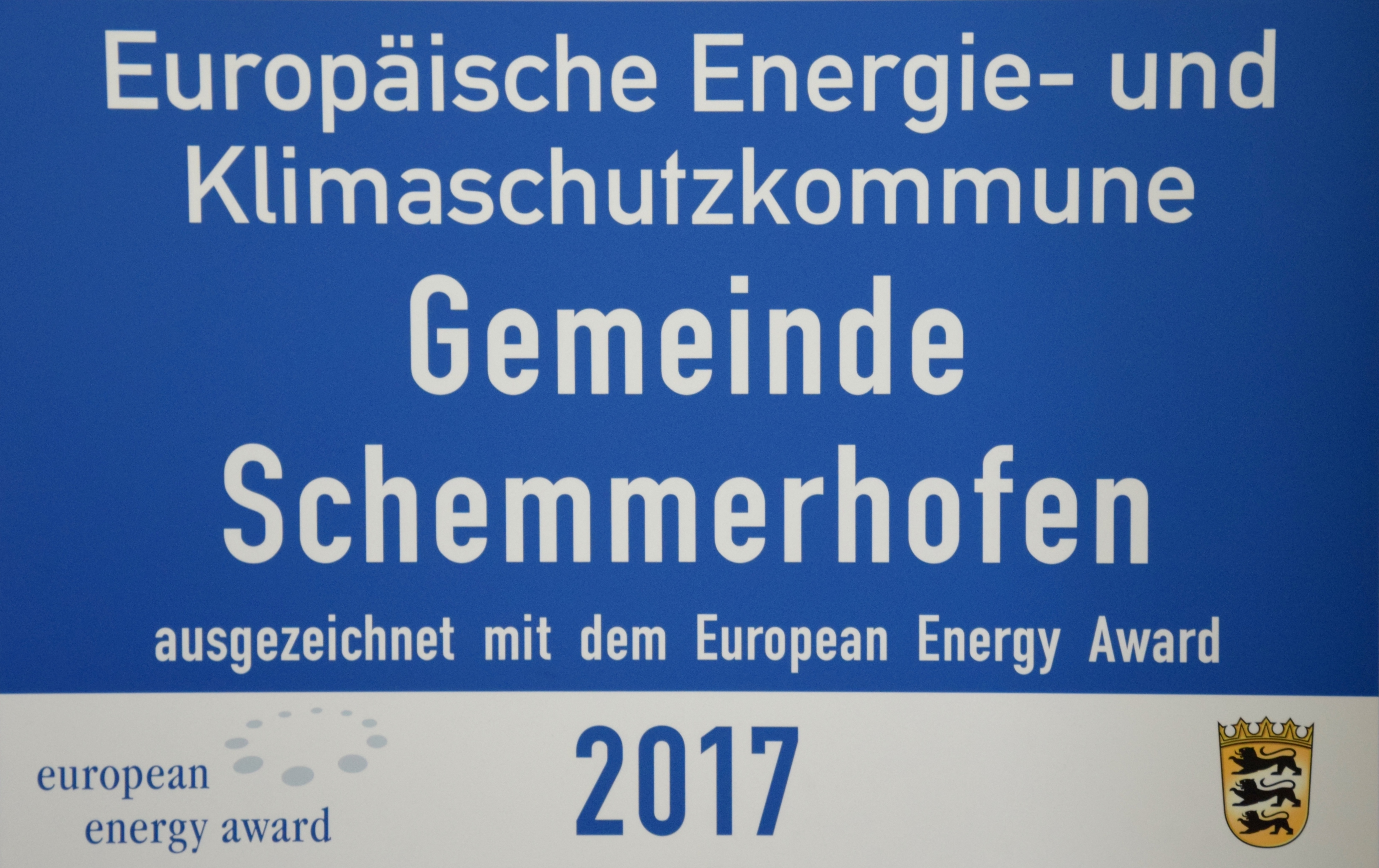 Schild Energiekommune Schemmerhofen